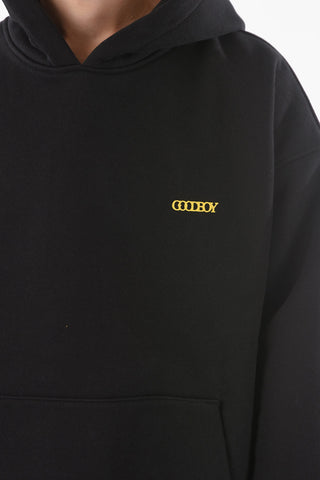 Brushed Cotton Oversized Hooded Sweatshirt with Graphic Heart Print