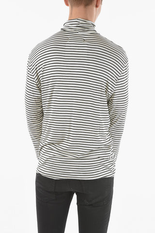 Maglia PUNK a Collo Alto in Cotone a Righe Awning