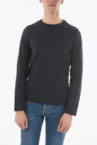 CC COLLECTION T-Shirt Girocollo in Cotone Stretch a Maniche Lunghe