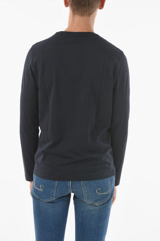 CC COLLECTION T-Shirt Girocollo in Cotone Stretch a Maniche Lunghe