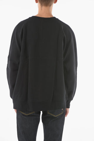Cotton Crewneck Sweatshirt with Embroidered Lettering Logo