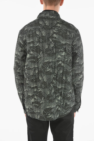 Breast Pocket Printed Padded Overshirt