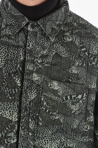 Breast Pocket Printed Padded Overshirt