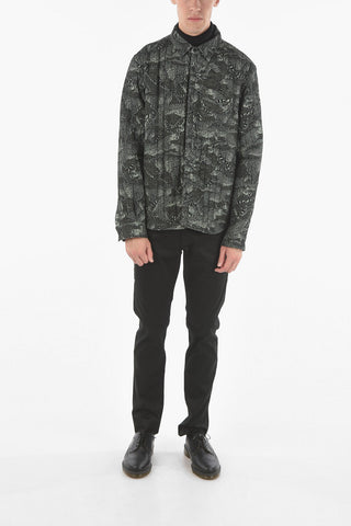 Breast Pocket Printed Padded Overshirt