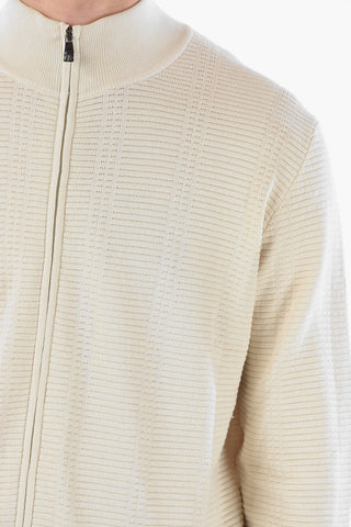 Maglia Mock Neck in Cotone con Zip Frontale