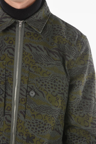 Zip-up Animalier Print Over Shirt