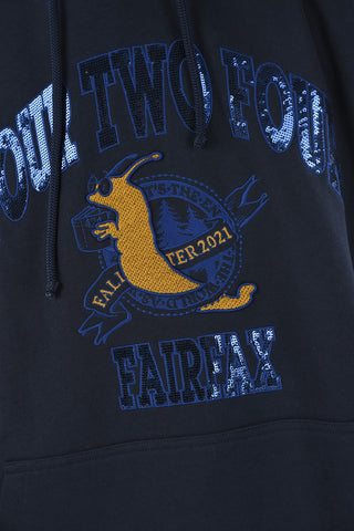 Felpa Hoodie in Cotone Garzato con Logo in Paillettes