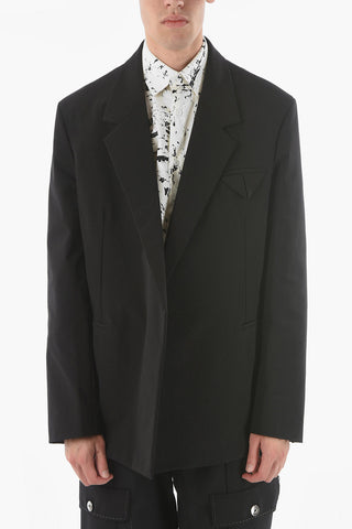 Notch Lapel Buttonless Stretch Nylon Blazer