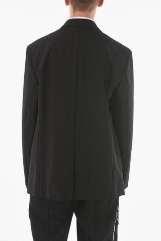 Notch Lapel Buttonless Stretch Nylon Blazer