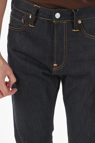 Dark-wash Straight-leg Jeans with SEAGULL Logo Print 18cm