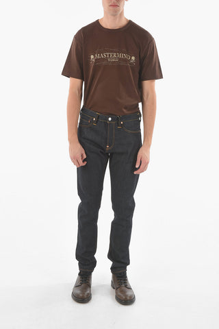 Dark-wash Straight-leg Jeans with SEAGULL Logo Print 18cm