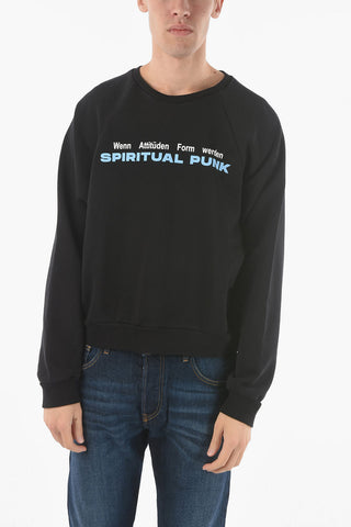 Front Printed SPIRITUAL PUNK Crew-neck Sweatshirt