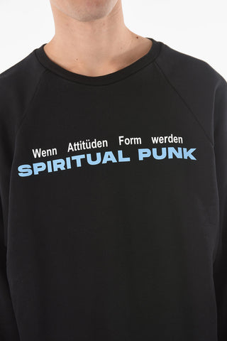 Front Printed SPIRITUAL PUNK Crew-neck Sweatshirt