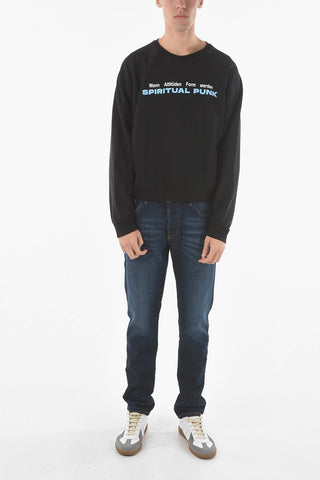 Front Printed SPIRITUAL PUNK Crew-neck Sweatshirt