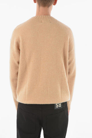 Cashmere-blend Crewneck Sweater with Ribbed Hems