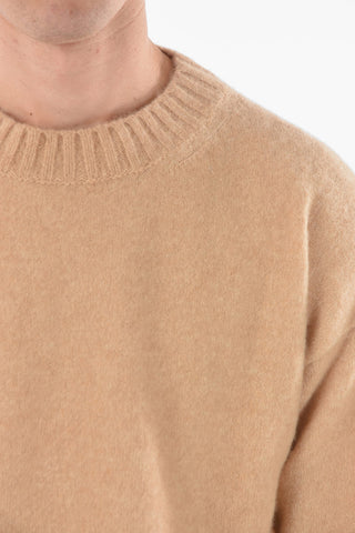 Cashmere-blend Crewneck Sweater with Ribbed Hems