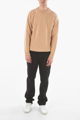 Cashmere-blend Crewneck Sweater with Ribbed Hems
