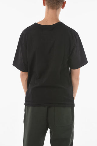 T-shirt Girocollo con Stampa sul Fronte