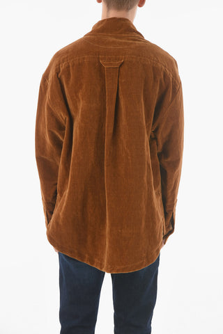 LA MONTAGNE Flax-blend Velour LE BLOUSON Zip-up Overshirt