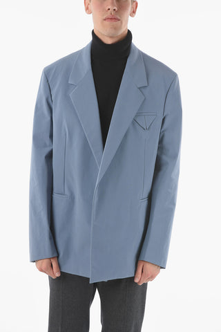 Notch Lapel Buttonless Stretch Nylon Blazer