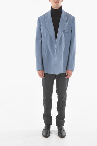 Notch Lapel Buttonless Stretch Nylon Blazer