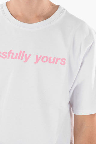 Printed BLISSFULLY YOURS Crew-Neck T-shirt