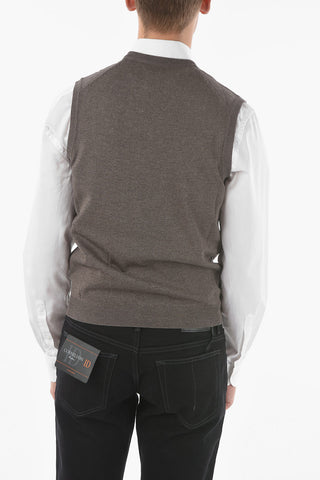 V Neck Virgin Wool Vest
