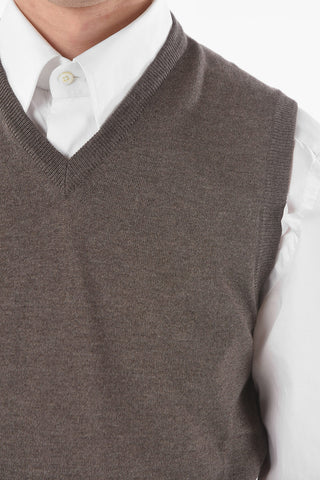 V Neck Virgin Wool Vest