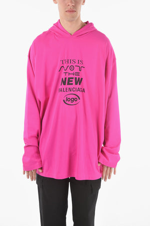 Hooded Printed Oversize Long Sleeved T-shirt