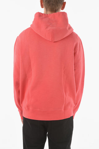 Fleeced Cotton GREENWICH Hooded Sweatshirt with Logo Print