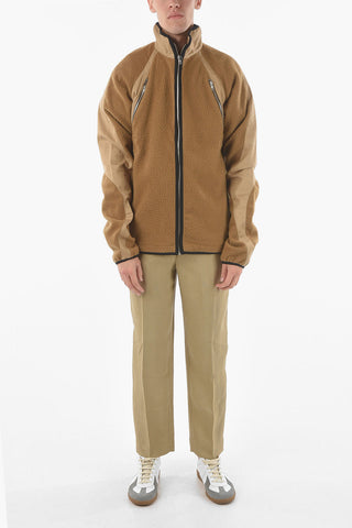 Felpa Full Zip in Lana Teddy con Doppio Taschino