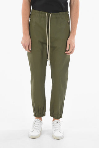 Pantaloni Track in Cotone Spalmato con Coulisse alla Cavigilia
