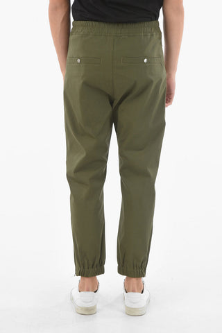 Pantaloni Track in Cotone Spalmato con Coulisse alla Cavigilia
