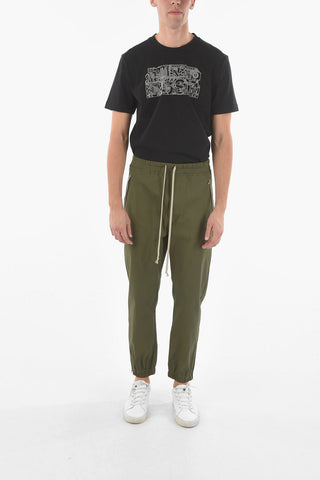 Pantaloni Track in Cotone Spalmato con Coulisse alla Cavigilia
