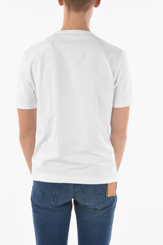 CC COLLECTION T-Shirt in Cotone Stretch con Logo in Rilievo