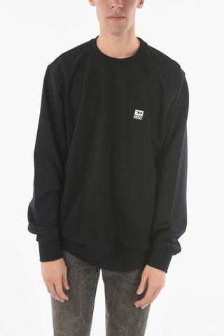 Cotton Blend S-GIRK Crew-neck Sweatshirt with Logoed Mini Patch