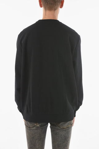 Cotton Blend S-GIRK Crew-neck Sweatshirt with Logoed Mini Patch