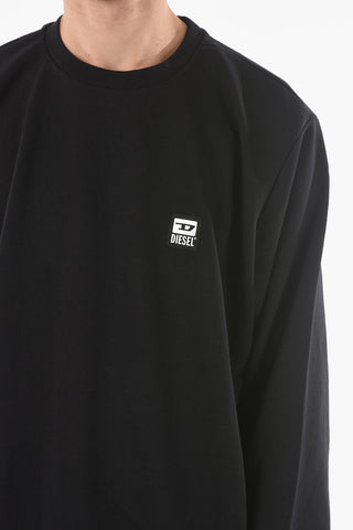 Cotton Blend S-GIRK Crew-neck Sweatshirt with Logoed Mini Patch