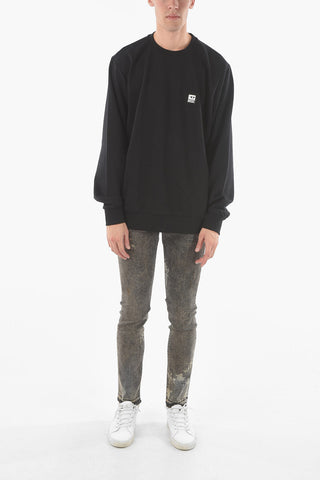 Cotton Blend S-GIRK Crew-neck Sweatshirt with Logoed Mini Patch