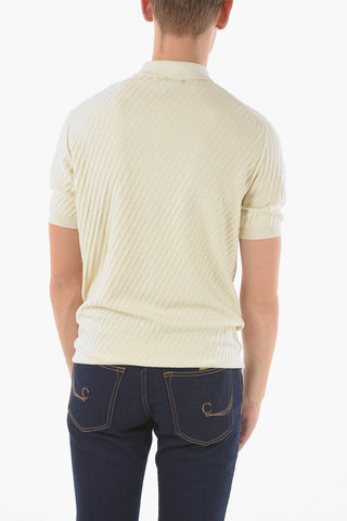 Half Zipped Jacquard Cotton Polo