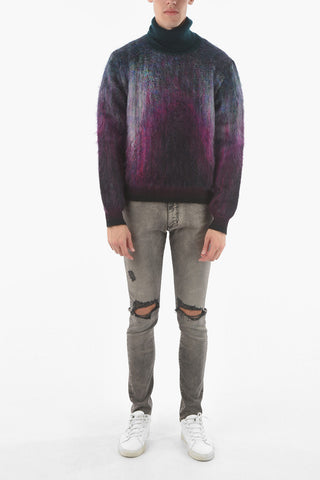 LEV KHESIN X BERLUTI Fuzzy Degradé Wool Sweater with Turtleneck