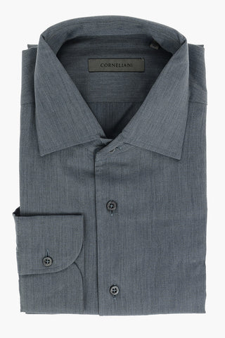 Camicia in Misto Cashmere con Collo Francese