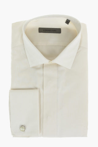 Cufflinked Cotton Shirt with Hidden Buttoning