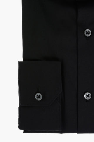 Poplin Cotton-blend Slim Fit Shirt with Standard Collar