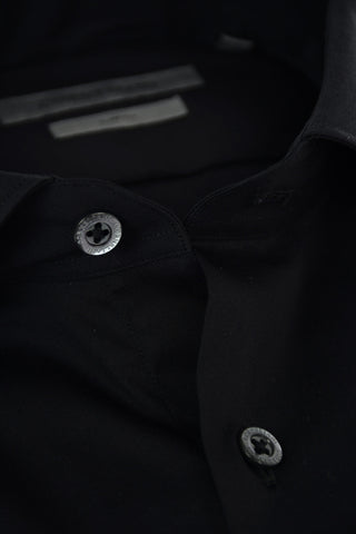 Poplin Cotton-blend Slim Fit Shirt with Standard Collar