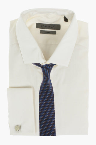 Slim Fit Standard Collar Cotton Shirt with Hidden Buttoning