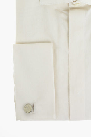 Slim Fit Standard Collar Cotton Shirt with Hidden Buttoning