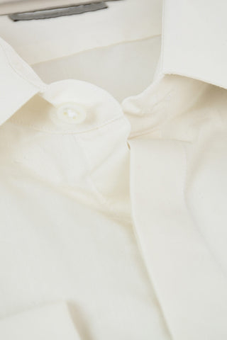 Slim Fit Standard Collar Cotton Shirt with Hidden Buttoning
