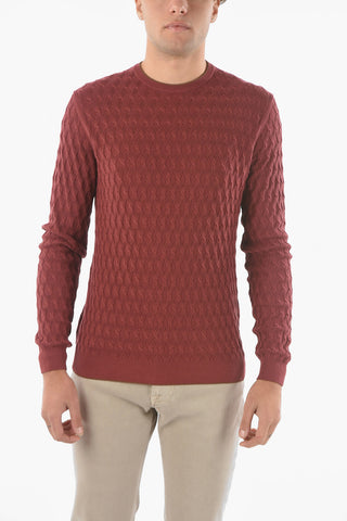 Crew Neck Aran Cotton and Silk Sweater