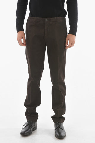 ID Cotton Stretch Mid Waist Pants with Belt Loops
